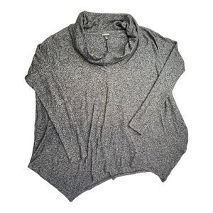 Express Women's Long Fitted Sleeve Cowl Neck Pullover Sweater Gray Medium
